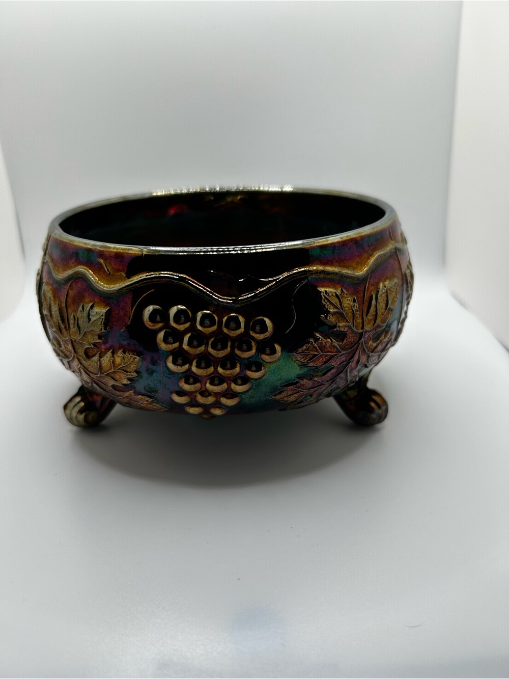 Fenton carnival glass vintage grape